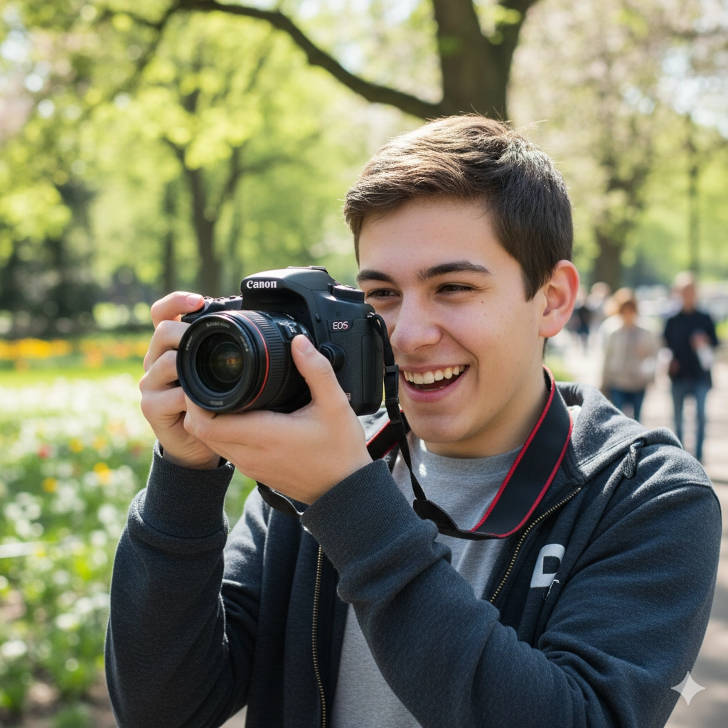 Questions Amateur Photographers Ask. Amateur photographer learning how to use a new camera.