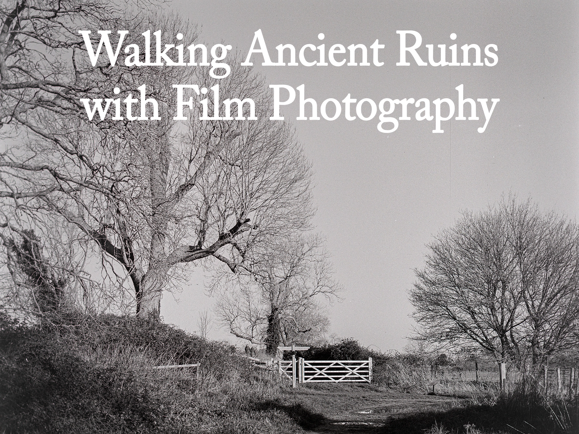 walking ancient ruins with film photography