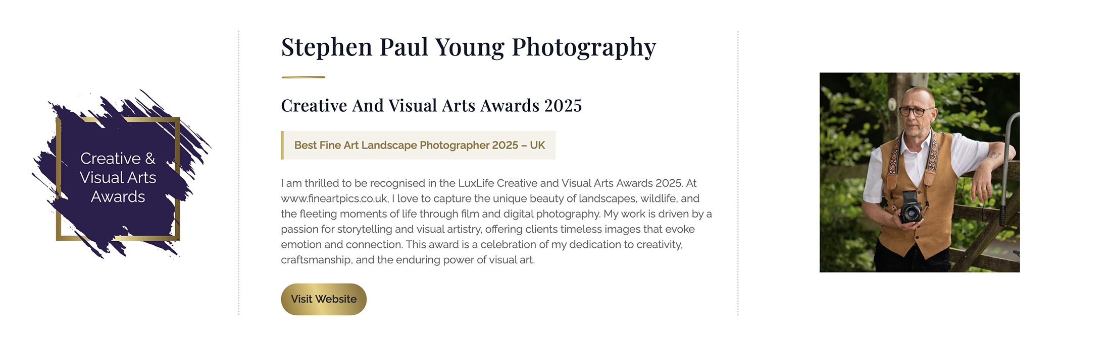 fine art landscape photographer Award Announcement