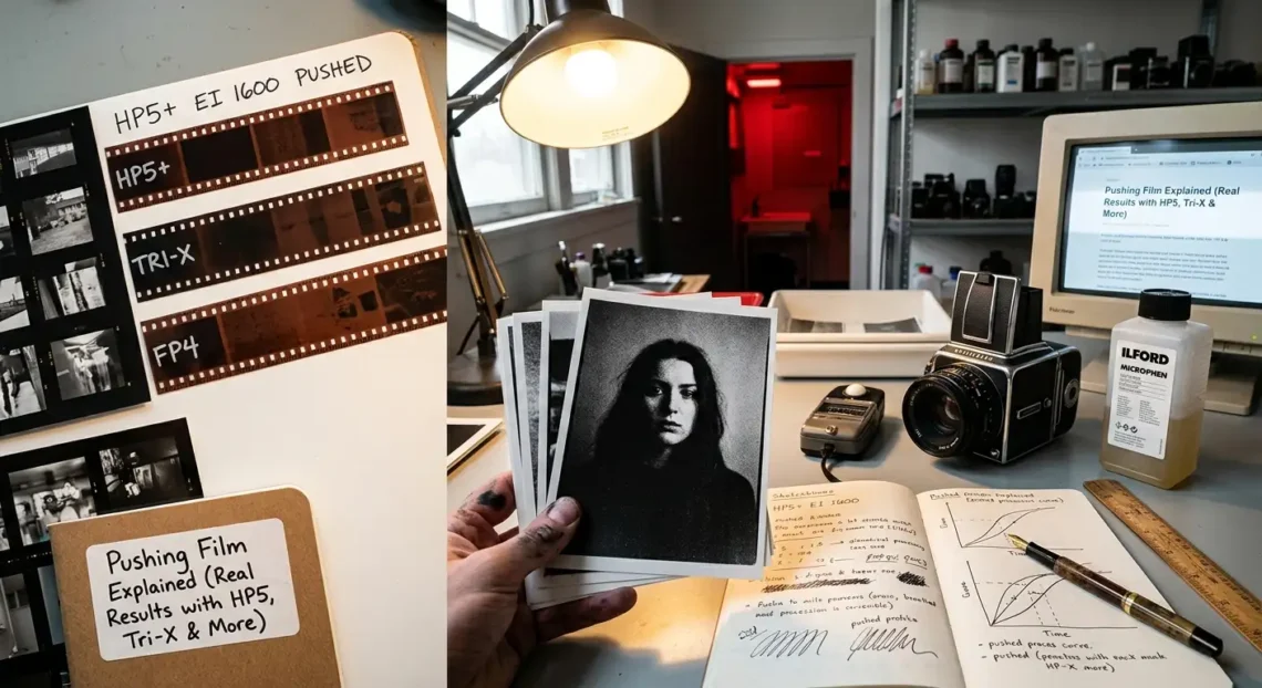 pushing film explained (real results with hp5, tri x & more)