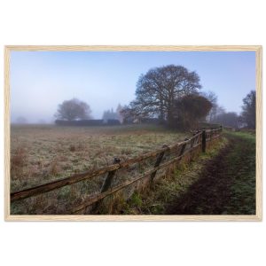 Silchester Roman Wall Misty Dawn – framed Hampshire landscape photograph by Stephen Paul Young