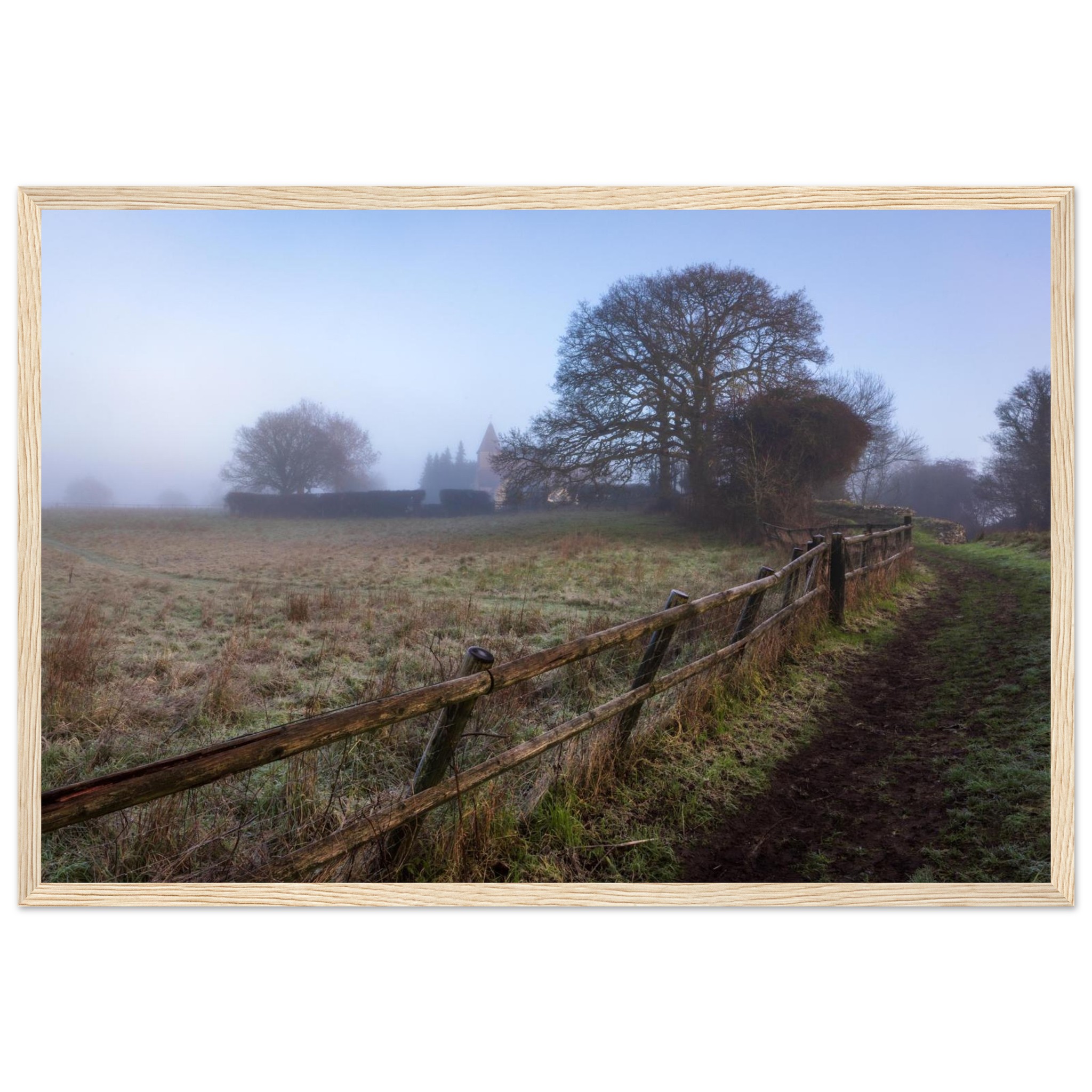 Silchester Roman Wall Misty Dawn framed print close-up