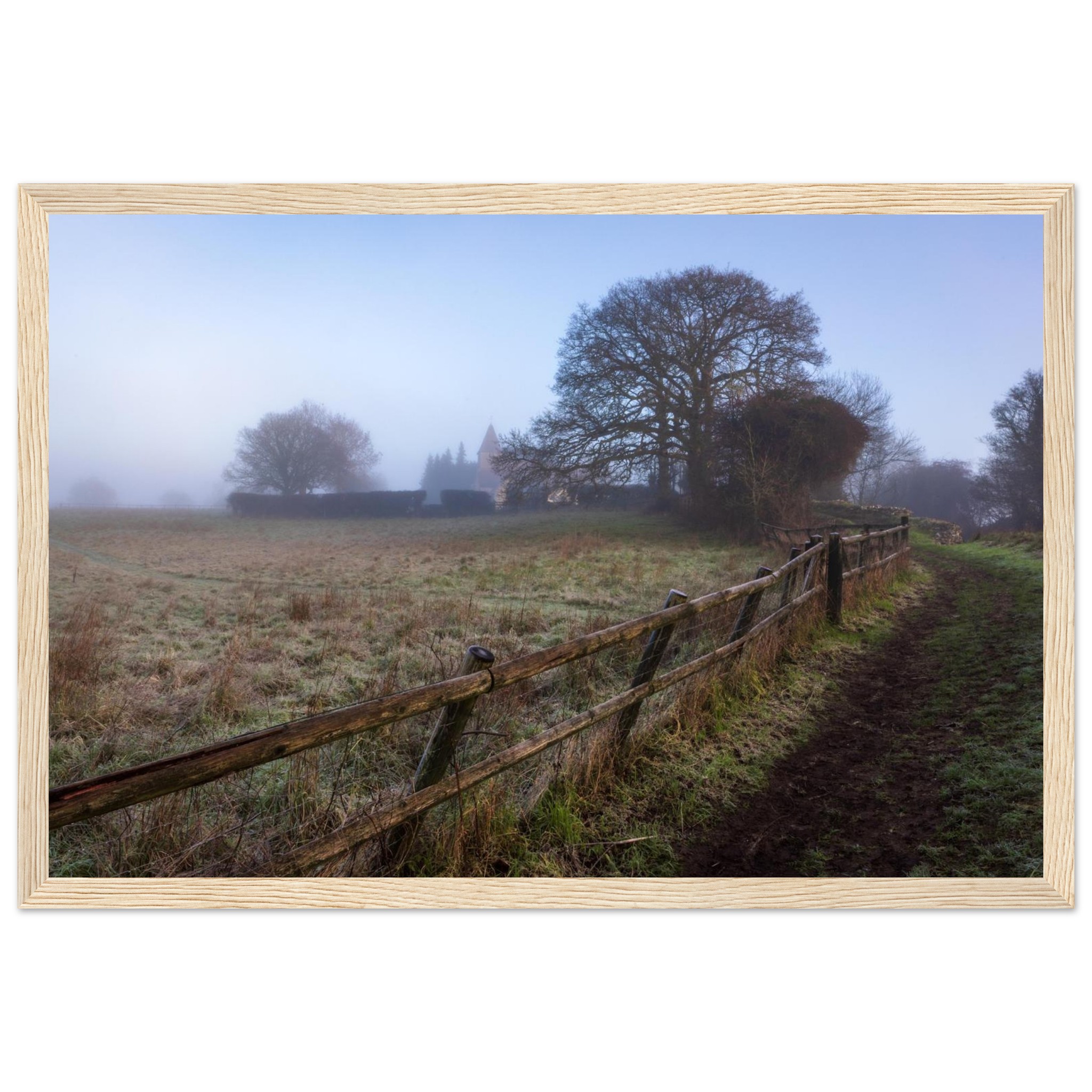 Silchester Roman Wall Misty Dawn framed fine art print display