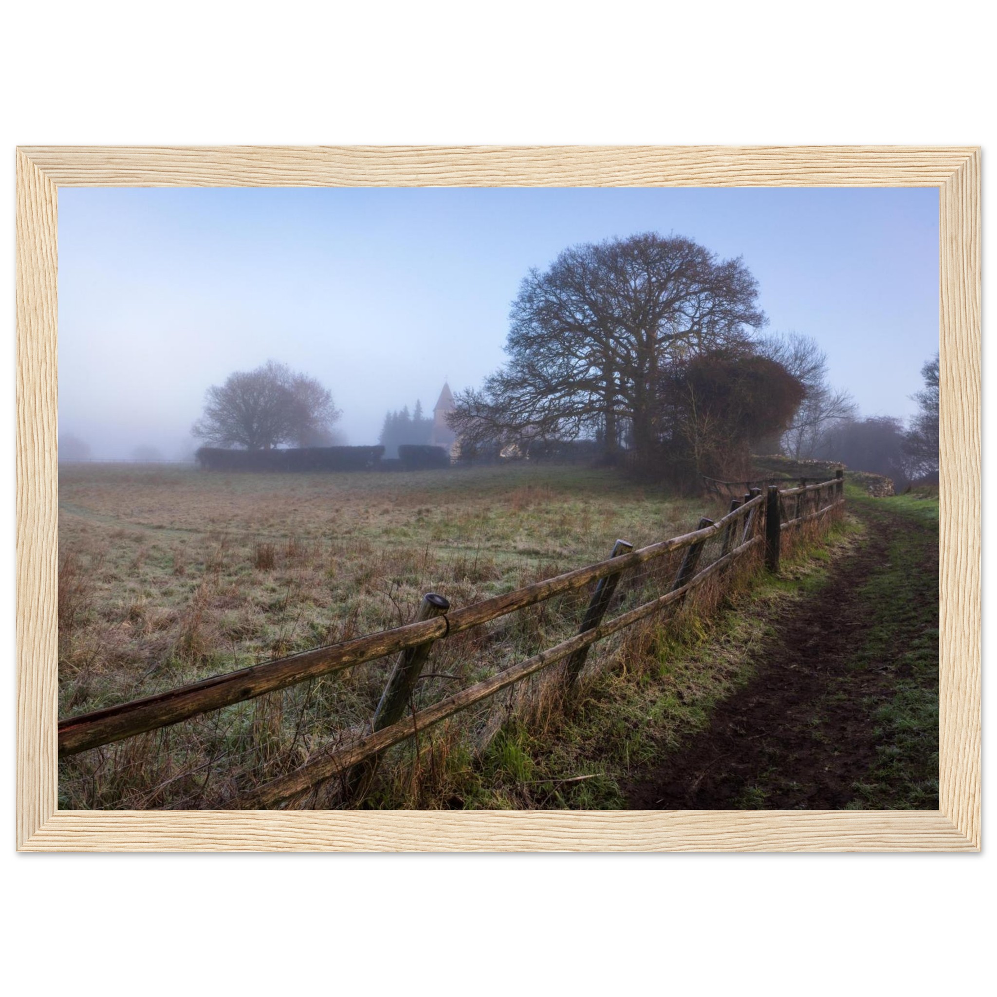 Framed Silchester Roman Wall Misty Dawn print detail
