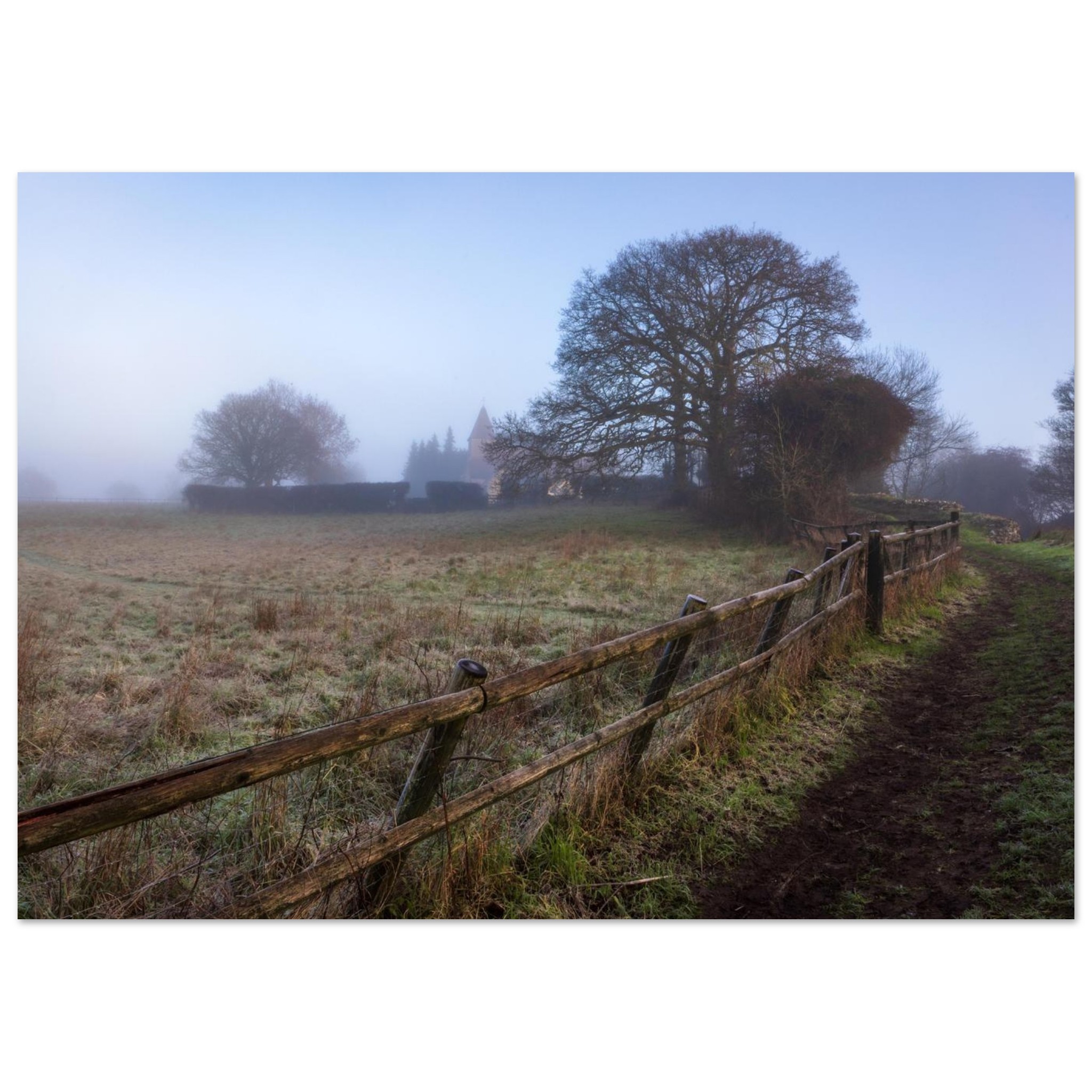 Silchester Roman Wall Misty Dawn unframed fine art print close-up